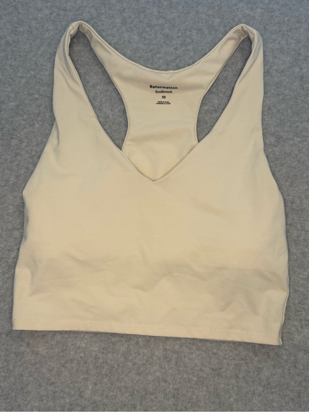 Reformation Cream V-Neck Racerback Bralette Top
